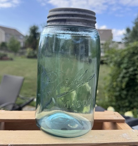 Green ball quart jar - green,